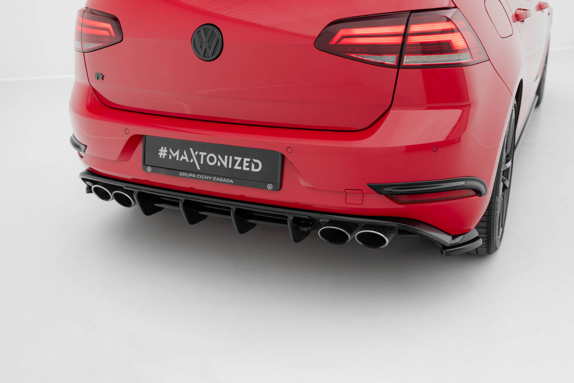 Achter Diffuser Volkswagen Golf R Hatchback R MK7 Facelift Maxton Glanzend zwart