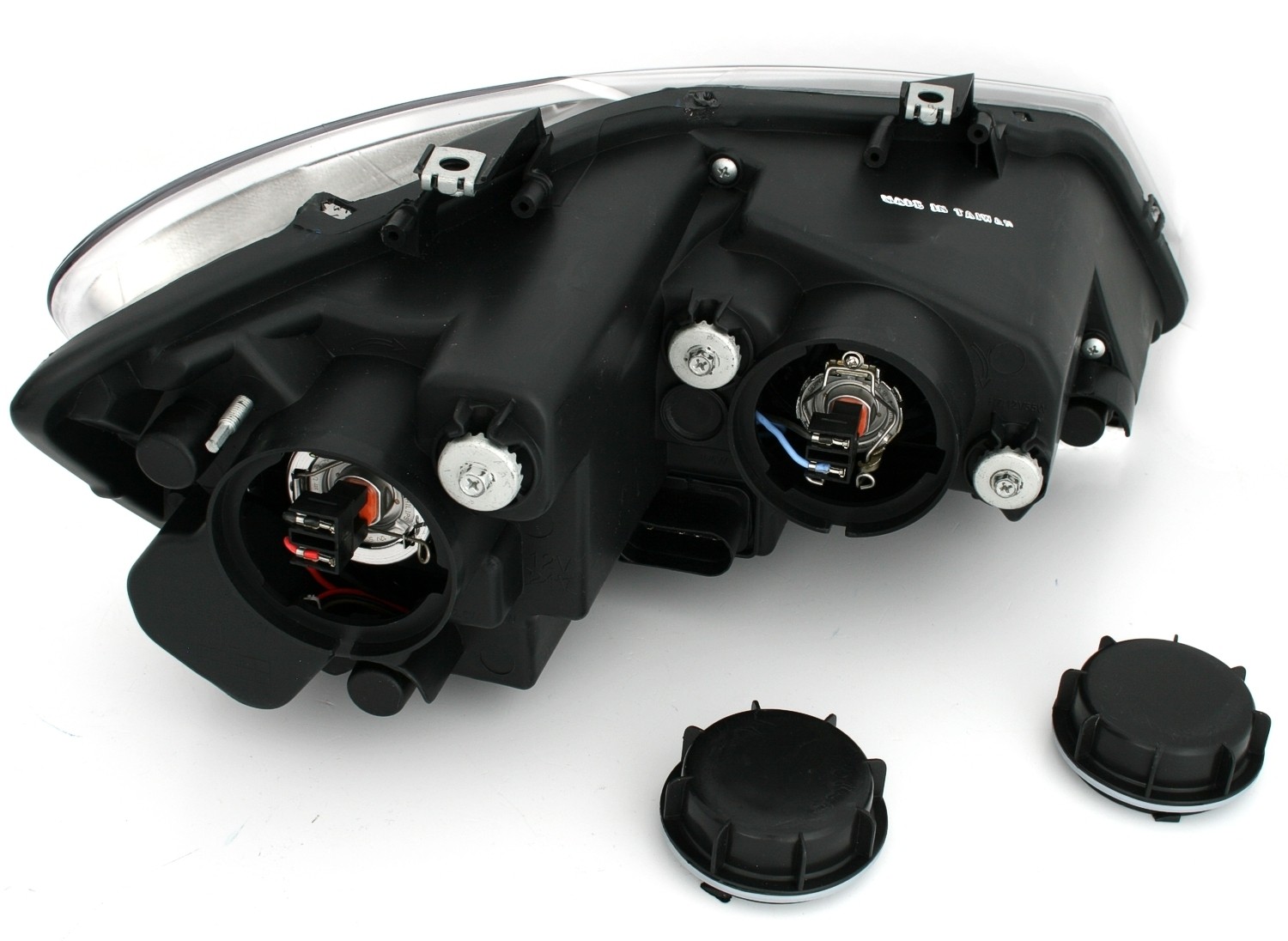 Koplampen VW Polo 6R / 6C 09- DRL Dynamic Zwart/Rood Facelift GTI look