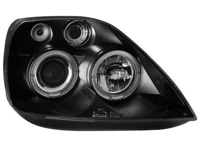 Koplampen Ford Fiesta MK6 02-05 Angel Eyes zwart