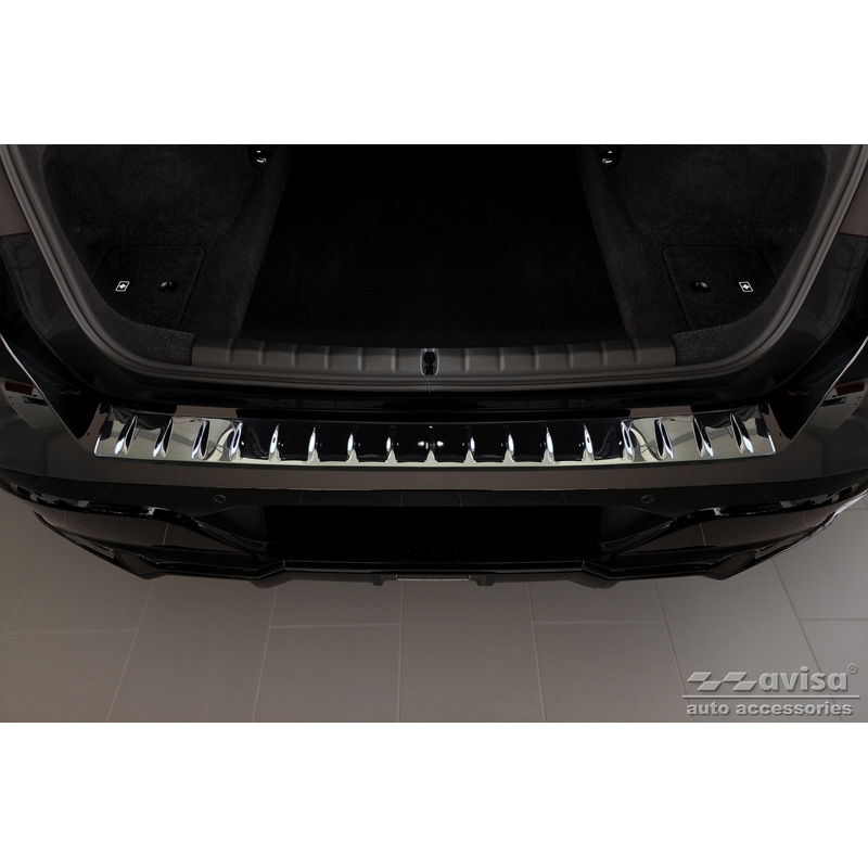 Zwart-Chroom RVS Achterbumperprotector  BMW 7-Serie (G70) 2023- met M-Pakket 'Ribs'