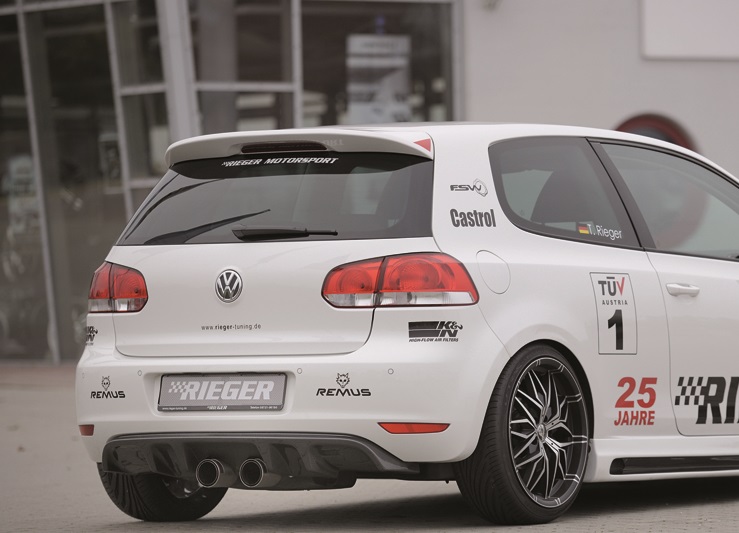 Diffuser Volkswagen Golf 6 R32 Look Rieger Glans Zwart