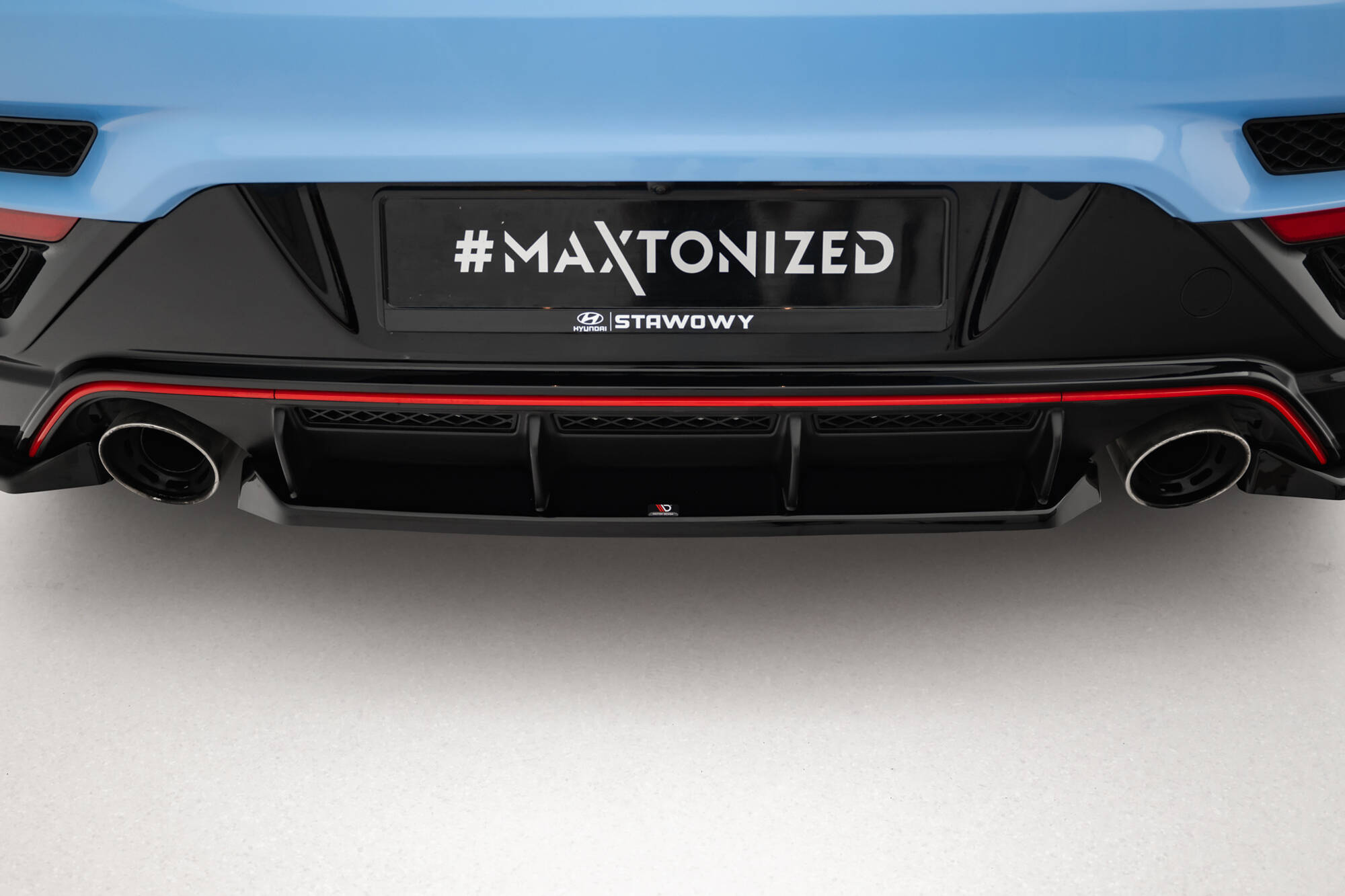 Street Pro Achter Diffuser Hyundai Veloster N MK2 Maxton Glanzend zwart