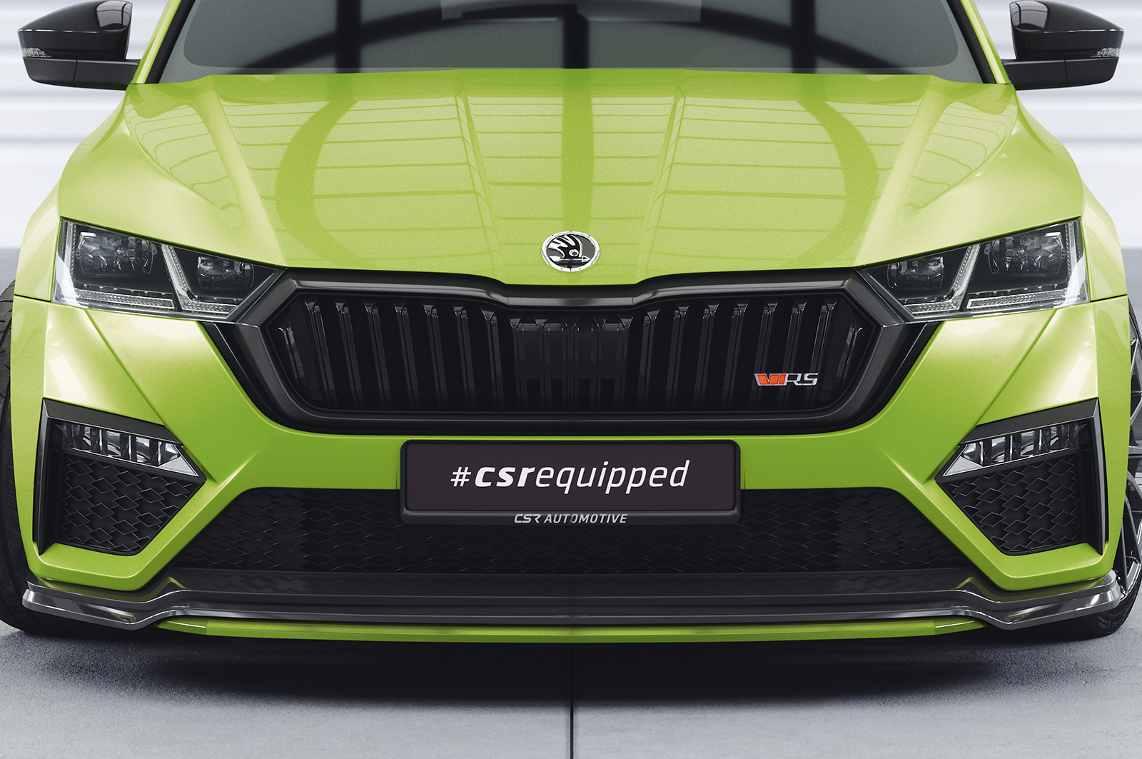 Voorspoiler Skoda Octavia 4 VRS CSR Glans Zwart