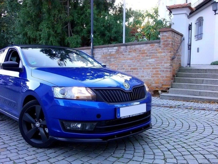 Voorspoiler Skoda Rapid Maxton Design glans zwart V.1