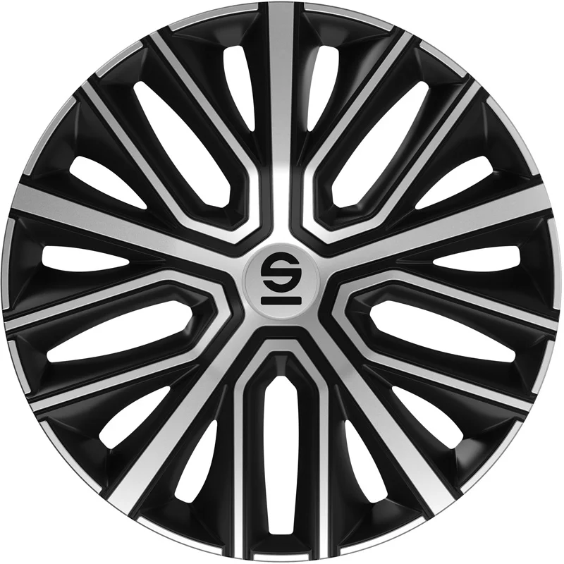 Sparco Wieldoppen Modena - 16-inch - Zwart/Zilver - Set van 4 stuks