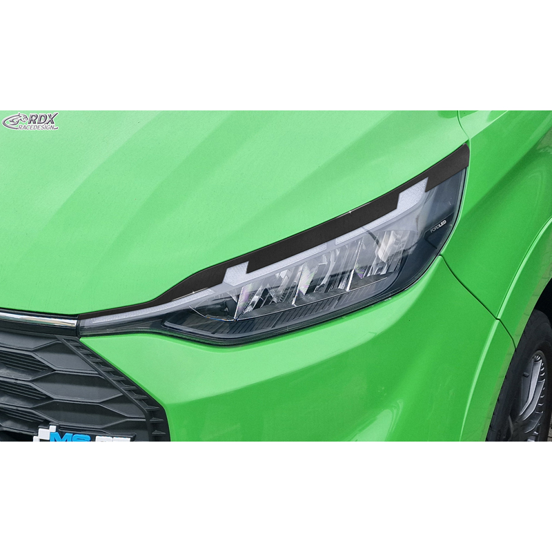 RDX Koplampspoilers  Ford Transit Custom & Tourneo Custom (V710) 2023- (met LED & Matrix-LED) (ABS Glanzend Zwart)