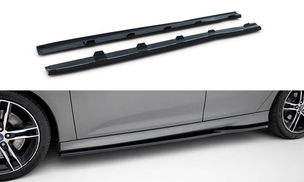 Street Pro Zijskirts Ford Focus ST MK3 Facelift Maxton Glanzend zwart