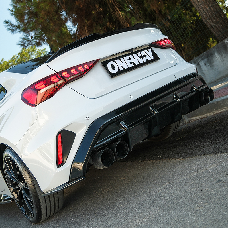 Oneway Achterbumperskirts (Hoeken)  Audi A3 (8Y) Sedan S-Line/S3 Facelift 2025- - Glanzend zwart