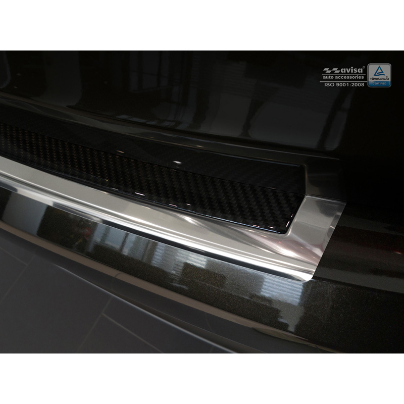 RVS Achterbumperprotector 'Deluxe'  BMW X6 F16 2014-2019 Chroom/Zwart Carbon excl. M-Pakket
