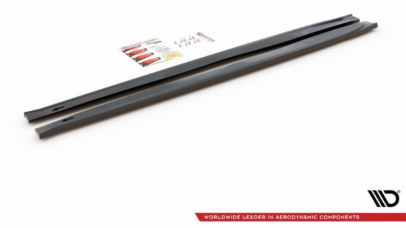 Zijskirts Diffusers Fiat 124 Spider Abarth Glanzend Zwart