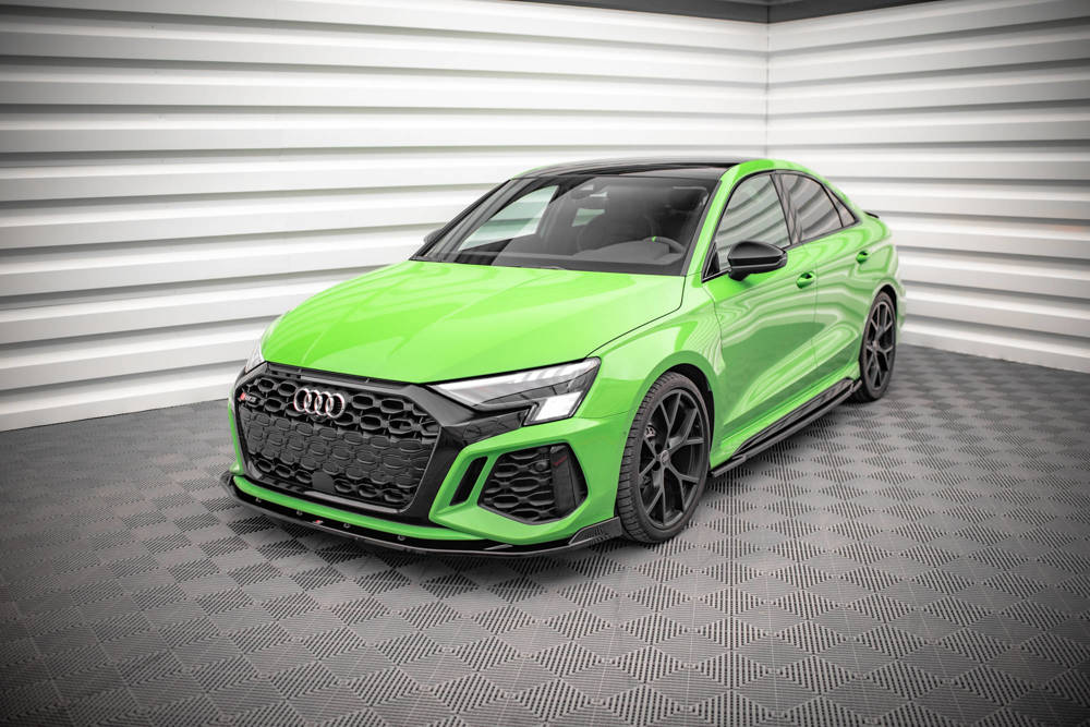 Voorspoiler V.2 Audi RS3 8Y Maxton Glans Zwart