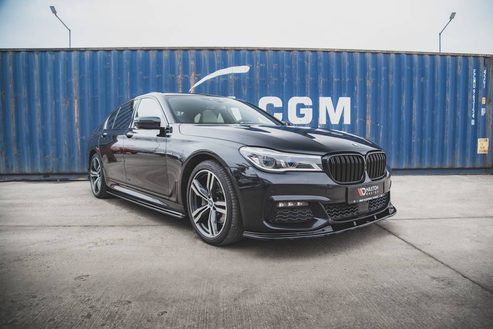Voorspoiler V.2 BMW 7-Serie G11 M Pakket Maxton Glans Zwart