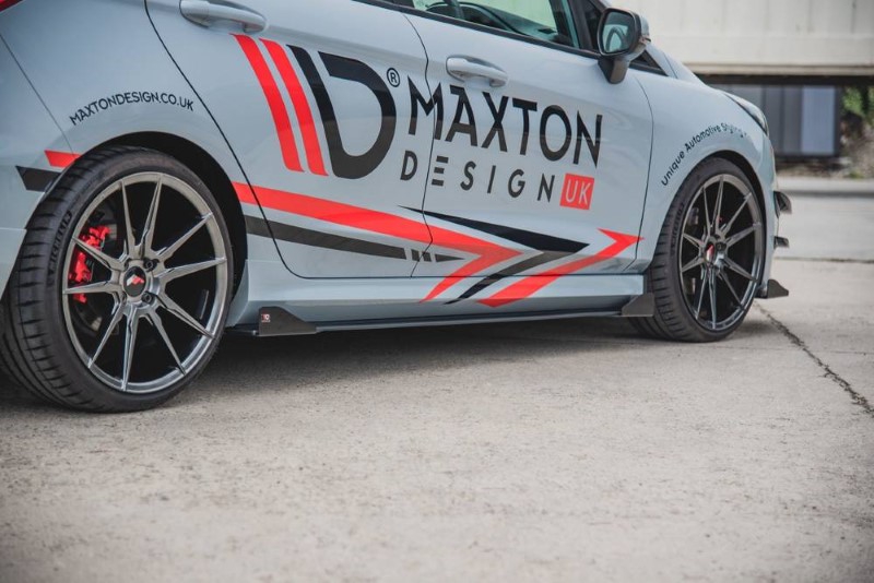 Duurzame Zijskirts + Kleppen Ford Fiesta Mk8 ST / ST-Line Racing Glanzend Zwart