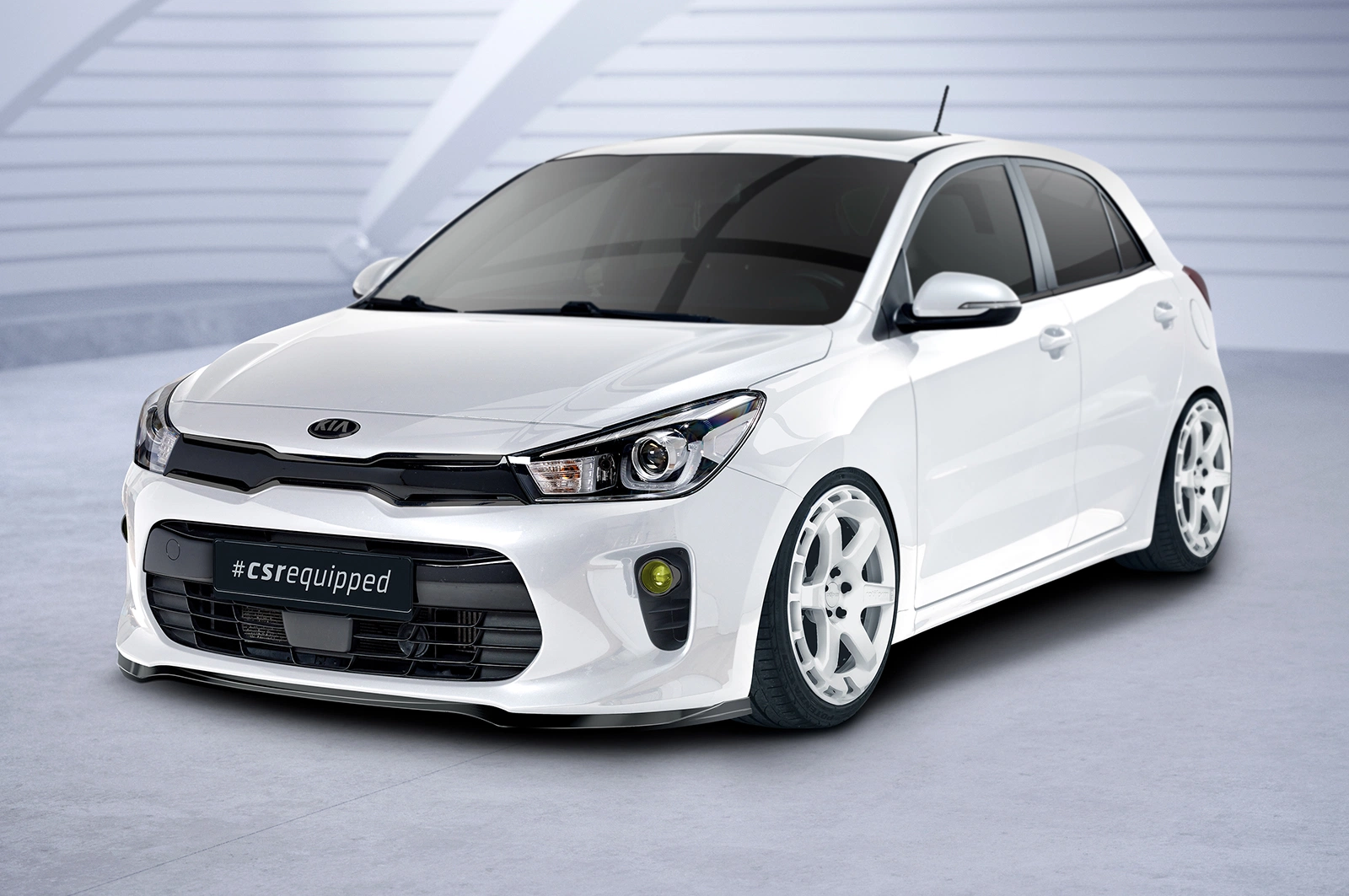 Voorspoiler Kia Rio 4 (YB) Glans Zwart van CSR Automotive (2017-2020, voor Facelift)