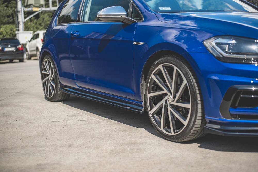 Zijskirts V.4 VW Golf R & R-Line FL Maxton Glans Zwart