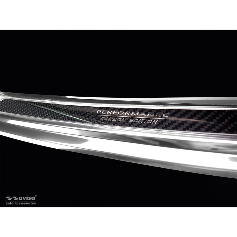 RVS Achterbumperprotector 'Deluxe'  Porsche Cayenne III 2017- 'Performance' Zilver/Zwart Carbon