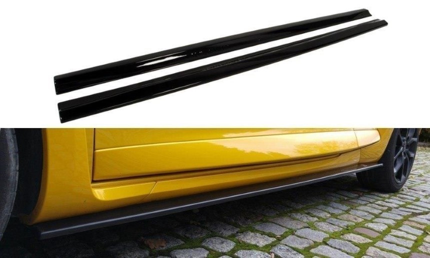 Zijskirts Renault Megane 3 RS Maxton Design glans zwart