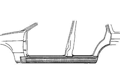 dorpel, 4 drs, rechts Nissan Sunny, 1991-1995, N14
