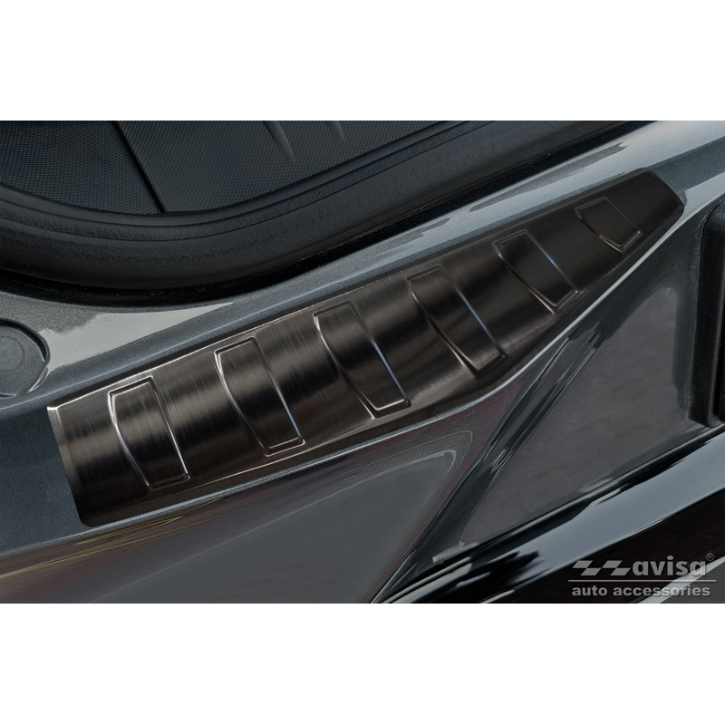 Zwart RVS Achterbumperprotector  Ford Mustang Mach-E 2020- 'Ribs' (2-Delig)