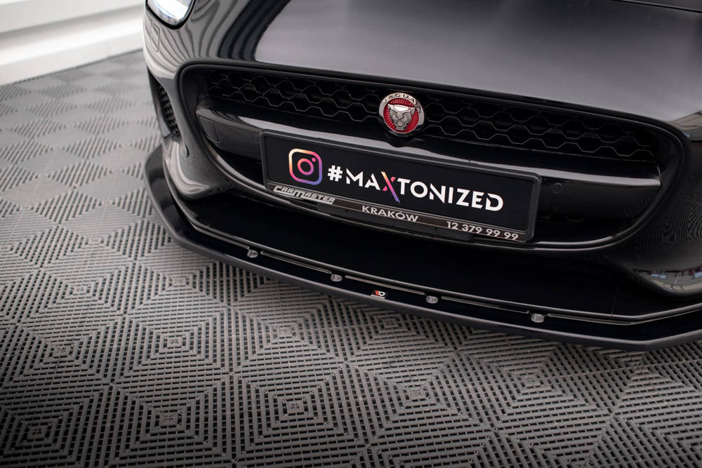 Voorspoiler V.1 Jaguar F-Type Facelift 16-20 Maxton Glans Zwart
