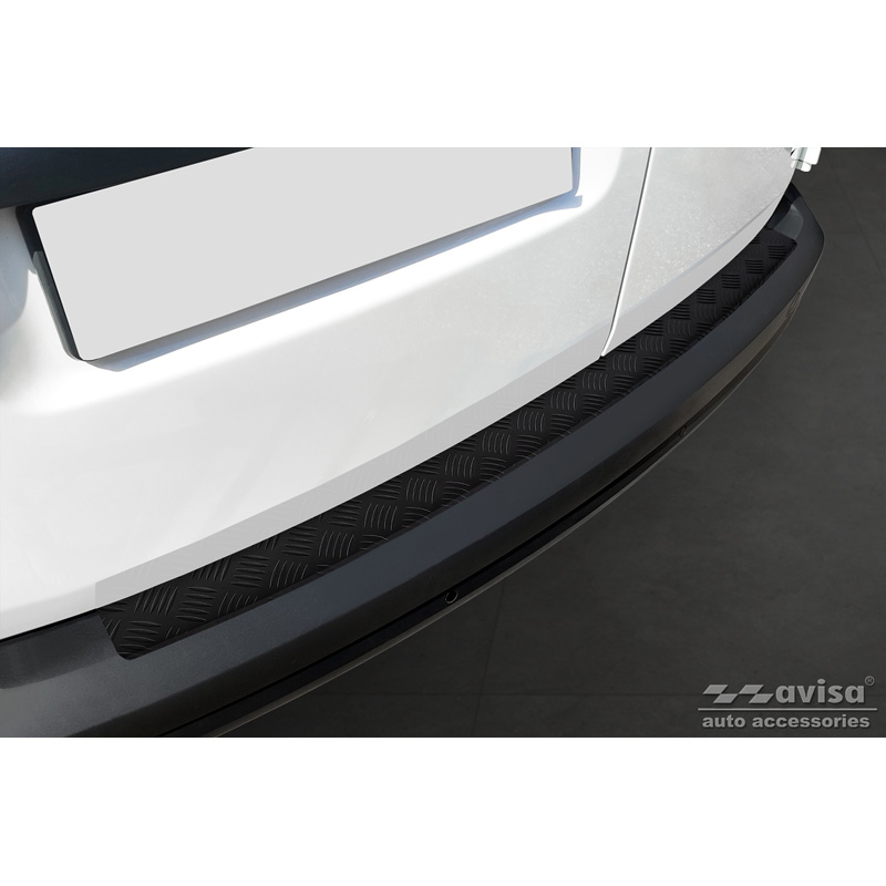 Matzwart Aluminium Achterbumperprotector  Volkswagen Caddy 2004-2015 & FL 2015-2020 'Riffled Plate'