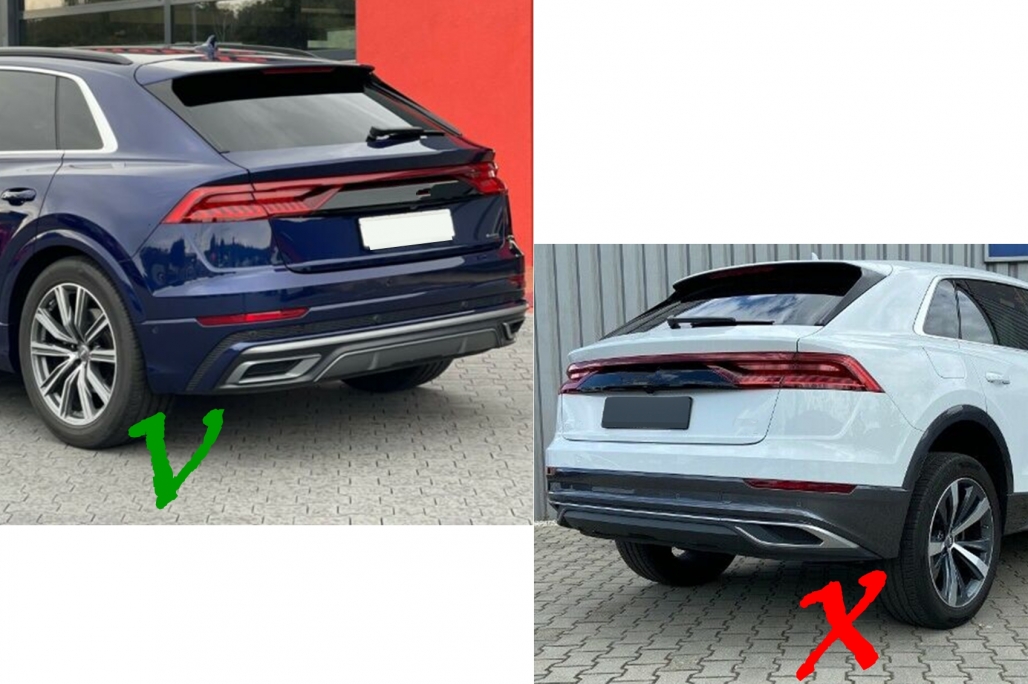 Audi SQ8 Diffuser S-Line Glans Zwart Zwarte Sierstukken