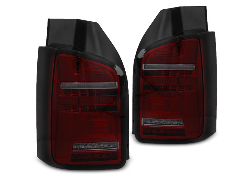 Achterlichten VW Transporter T6.1 LED Tube Dynamic Achterdeuren Rood/Smoke