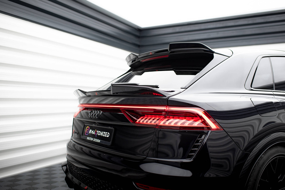 Spoiler Audi Q8 SQ8 RSQ8 Maxton Glans Zwart 3D Design Laag