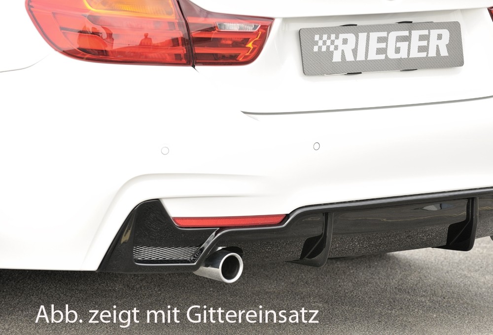 Achterbumper aanzet glans zwart uitlaat links BMW 4 serie
