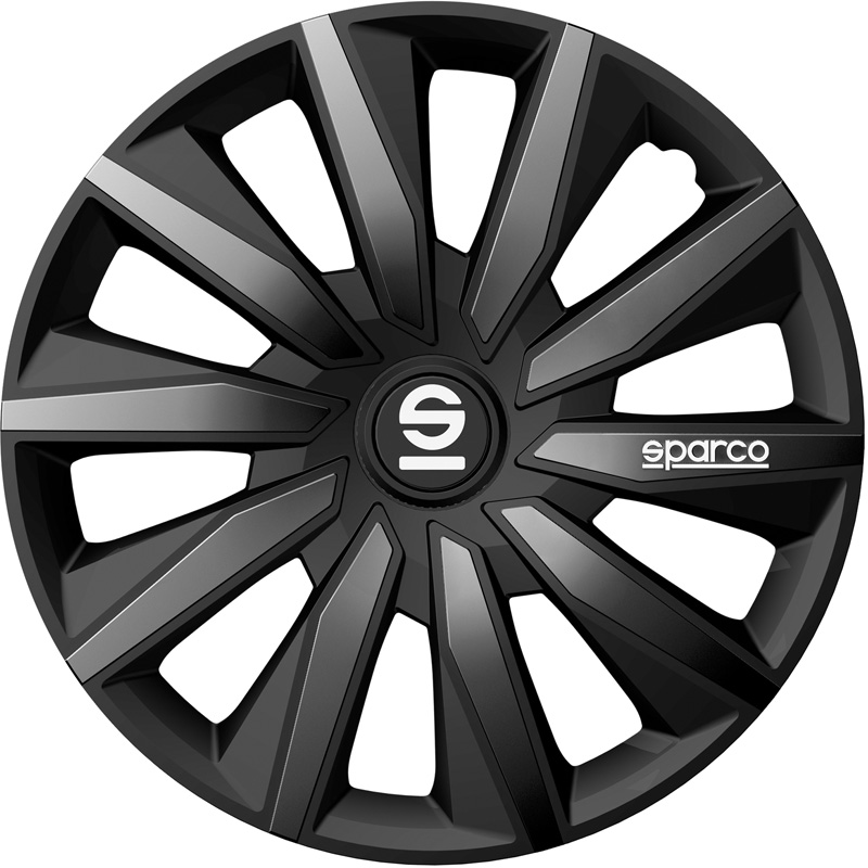 Sparco Wieldoppen Milano - 14-inch - Zwart/Grijs - Set van 4 stuks