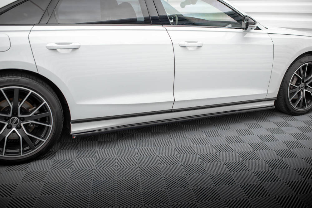 Zijskirts Audi A8 S-Line / S8 D5 Maxton Glans Zwart