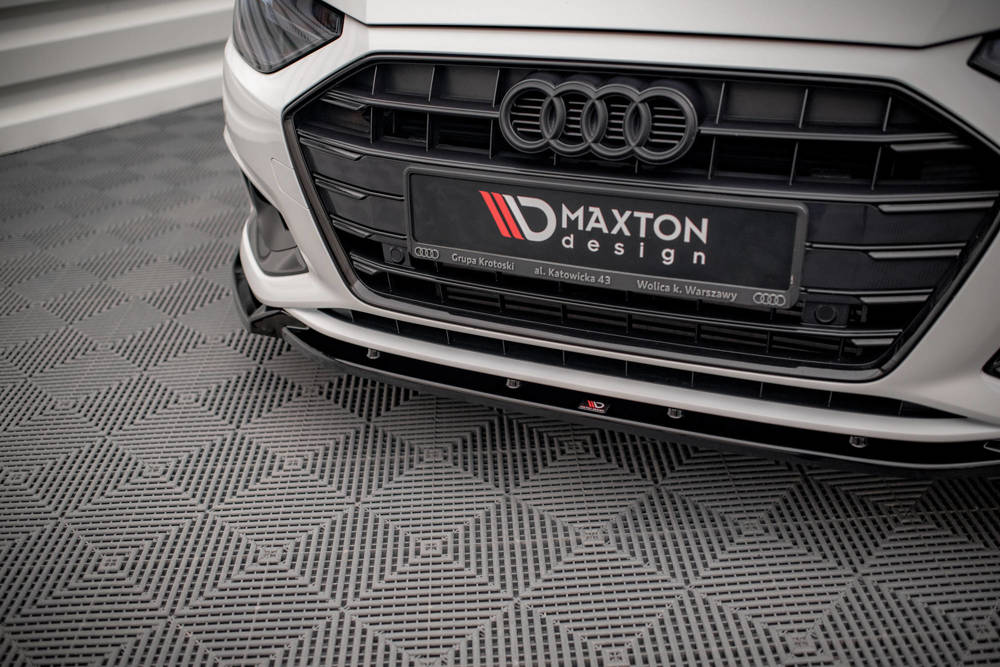 Voorspoiler V.1 Audi A4 B9 FL Maxton Glans Zwart