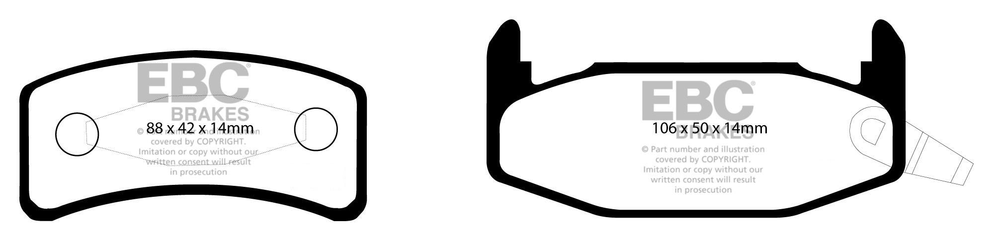 EBC Brakes LOTUS Elan 1.6 Turbo 89-97 Remblokken achterzijde