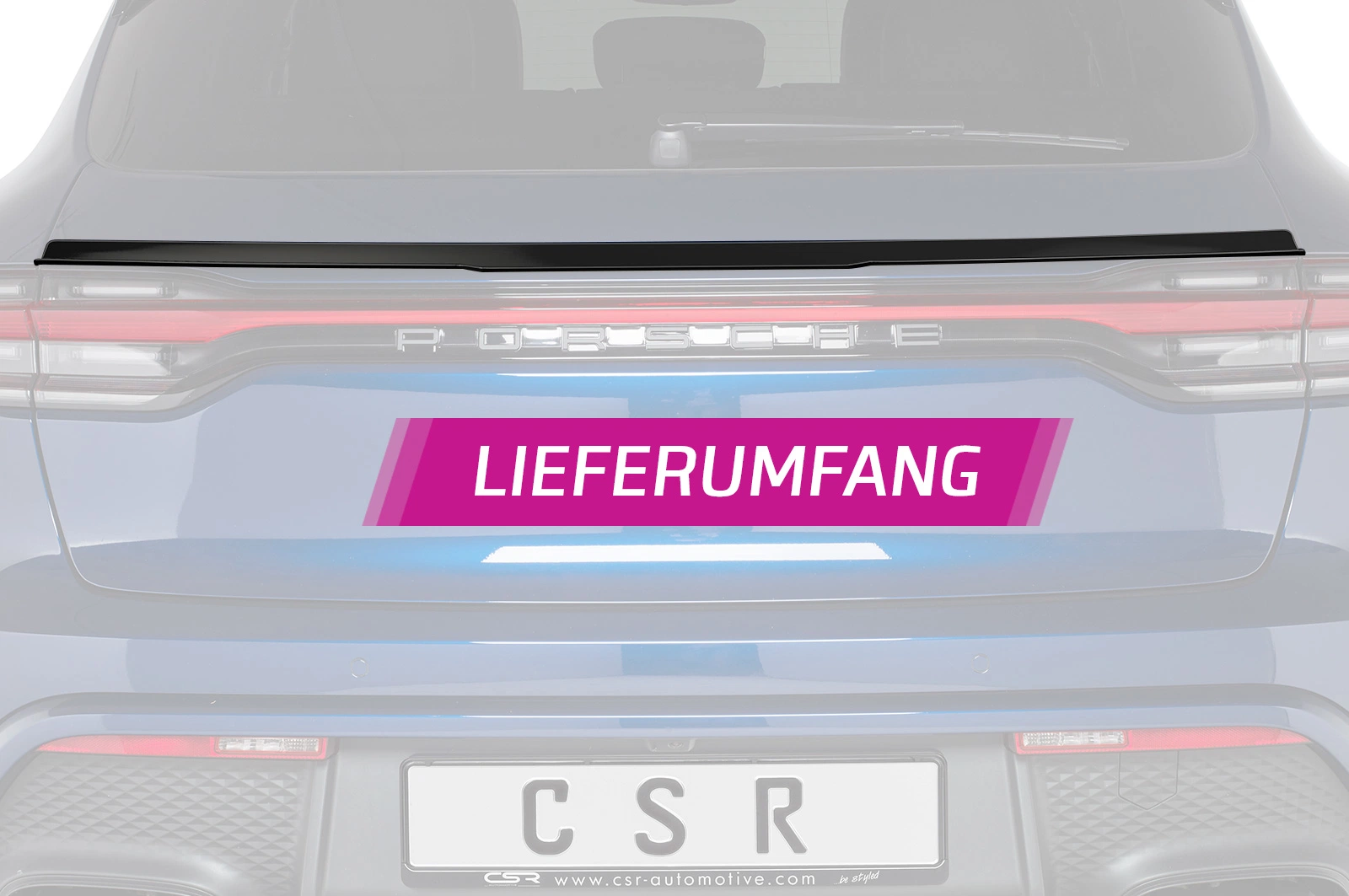 Achterspoiler Porsche Macan glans zwart