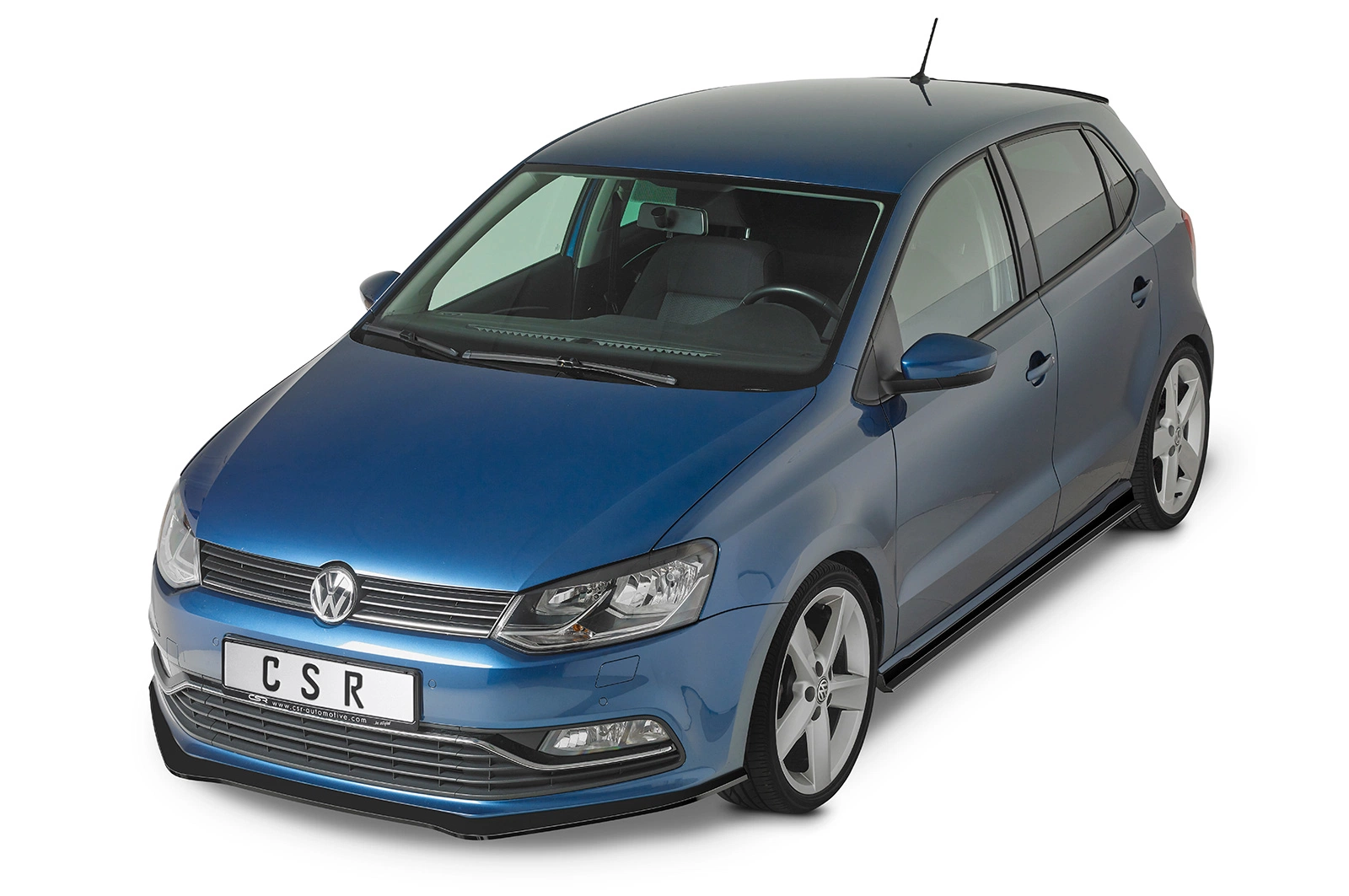 Voorspoiler VW Polo V (6R/6C) Basis/GTI Glans Zwart – 2009–2014 (GTI) / 2014–2017 (Basis)