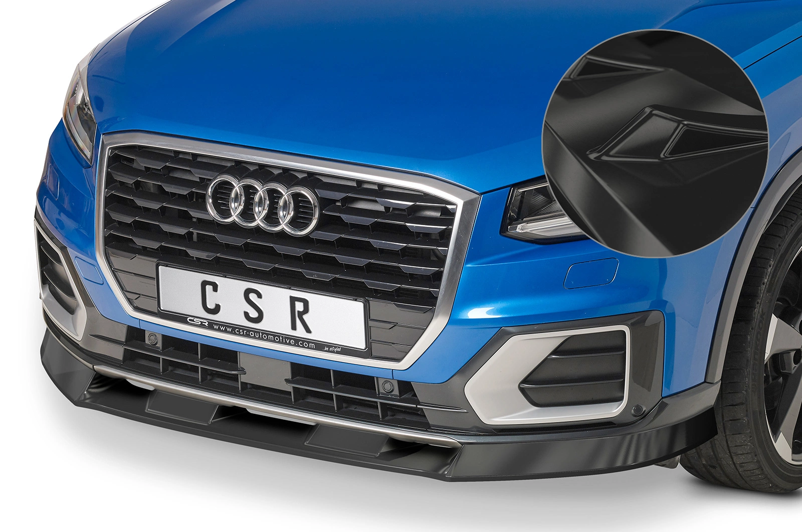 Voorspoiler Audi Q2 S-Line glans zwart – 2016–2020