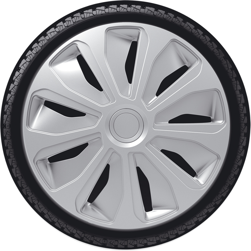 4-Delige Wieldoppenset Platin 15-inch zilver