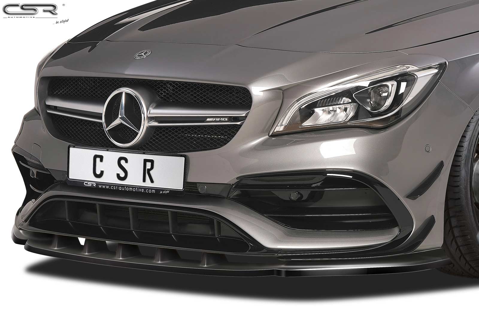 Voorspoiler Mercedes Benz CLA 45 AMG C117 X117 Glans Zwart