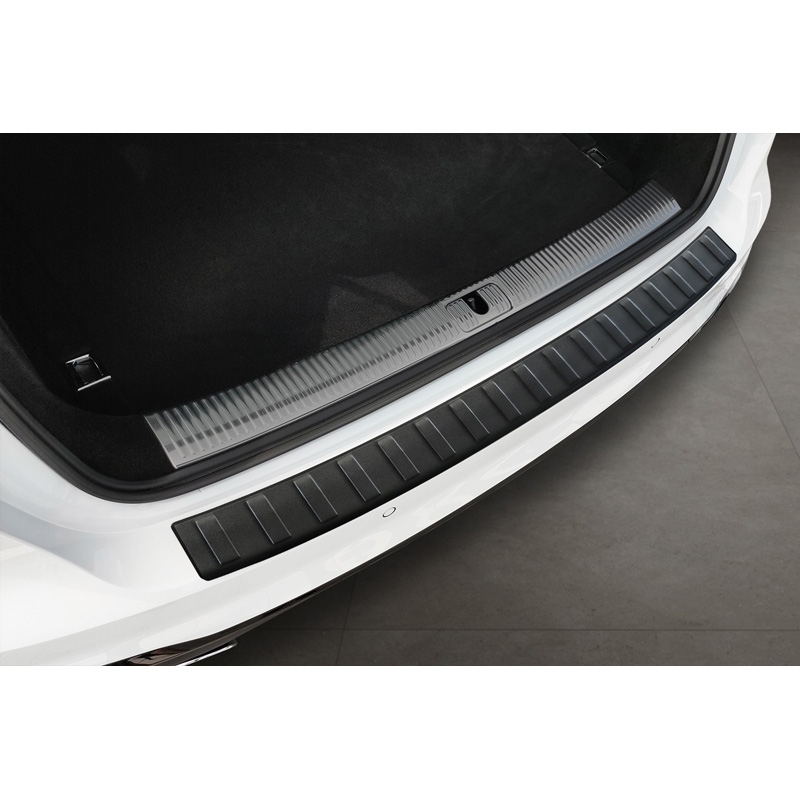 Matzwart RVS Achterbumperprotector  Audi A4 Avant S-Line 2015-2019 & Facelift 2019- 'Ribs'
