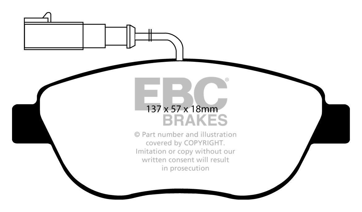 EBC Brakes FIAT Stilo 1.9 TD (100) 2005-2007 Remblokken voorzijd