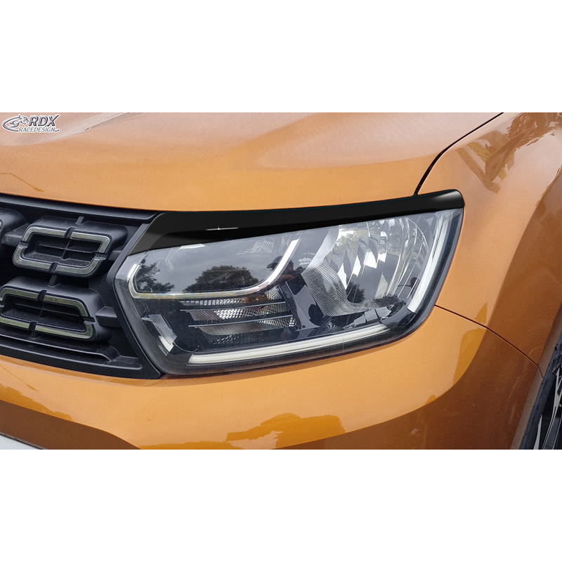 RDX Koplampspoilers  Dacia Duster II 2018-2024 (ABS Glanzend Zwart)