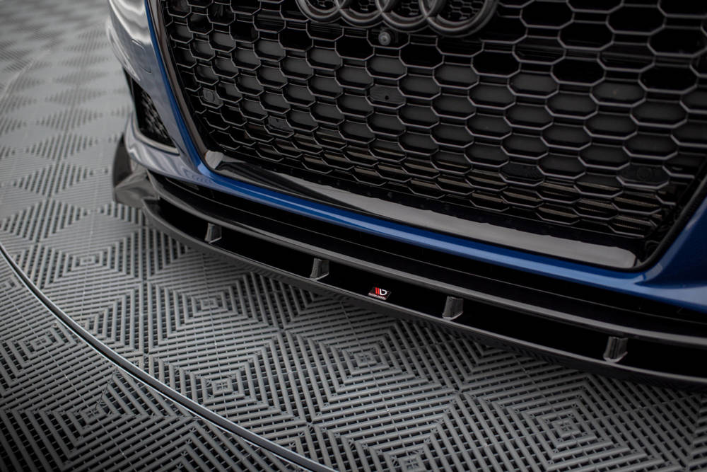 Voorspoiler V.1 Audi A4 Competition B9 FL Maxton Glans Zwart