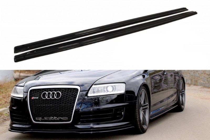 Zijskirts Diffusers Audi RS6 C6 Glanzend Zwart
