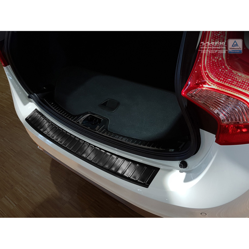 Zwart RVS Achterbumperprotector  Volvo V60 2010-2018 'Ribs'