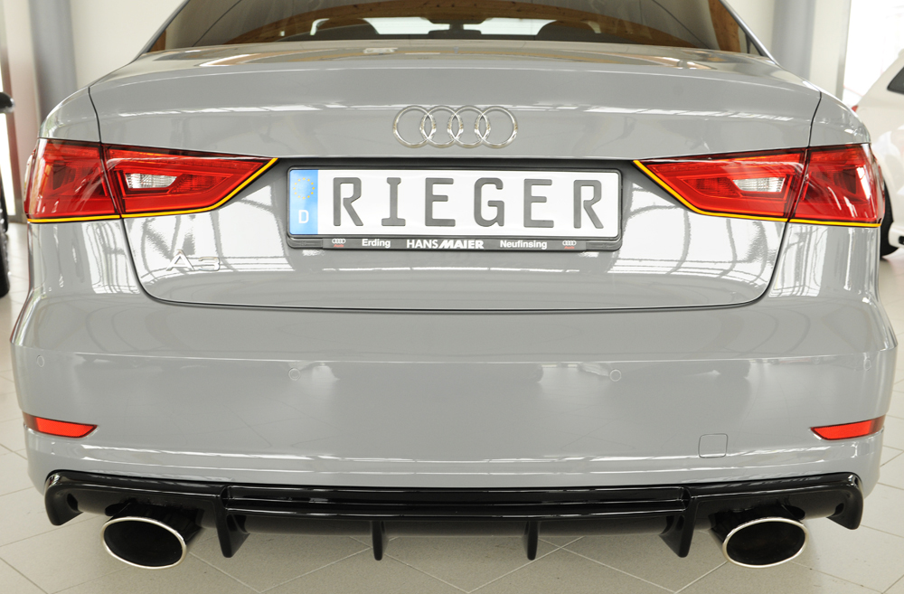 Diffusor Audi A3 8V sedan/cabrio 12-16 S-line Rieger Zwart Glans