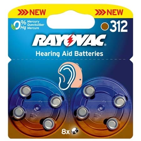 Rayovac 1,45V Batterijen 'HA312'8pcs