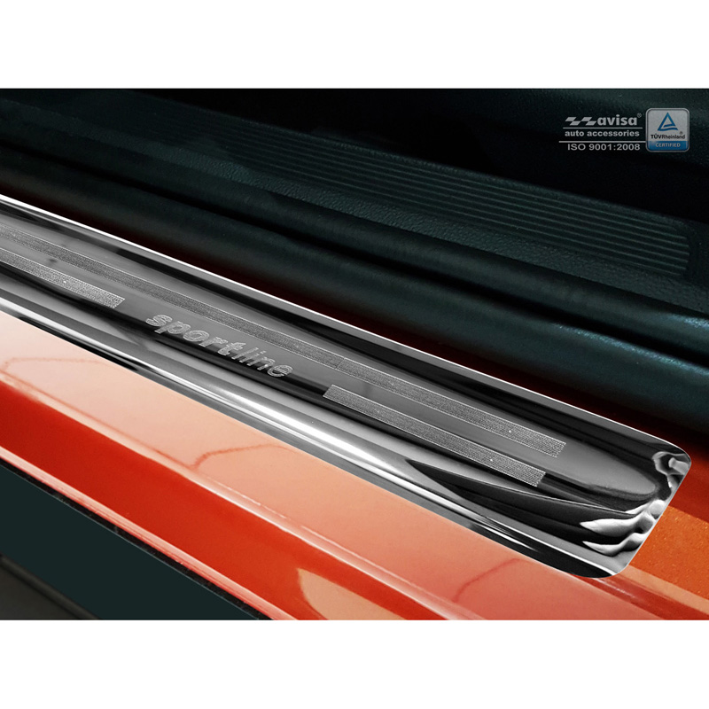 Zwart RVS Instaplijsten  Volkswagen T-Roc 2017-2022 & Facelift 2022 - 'Sportline' - 4-delig
