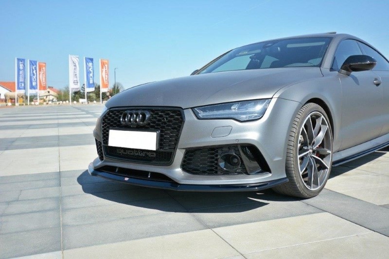Voorspoiler V.2 Audi RS7 C7 FL Maxton Glans Zwart