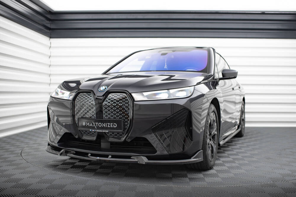 Voorspoiler V.1 BMW iX i20 Maxton Glans Zwart