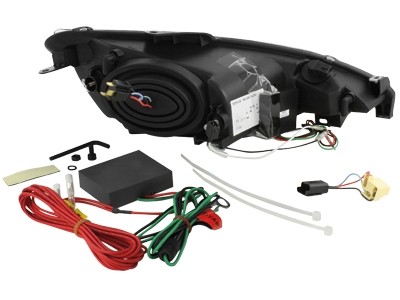 Koplampen Peugeot 206 98-07 Devil Eyes real DRL LED Zwart